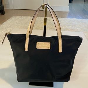 Kate Spade Black Nylon Bag with White Polka Dot Liner